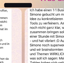 Anonymisierte WhatsApp-Erfahrung einer Teilnehmerin 2