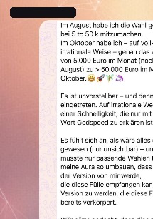 Anonymisierte WhatsApp-Erfahrung einer Teilnehmerin 1